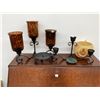Image 1 : Candle Lot With Glass Hurricanes, Metal Holders, Glass Votives, Tea Lights, Decor