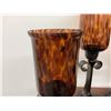 Image 2 : Candle Lot With Glass Hurricanes, Metal Holders, Glass Votives, Tea Lights, Decor