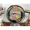 Image 2 : World Globe Showing Pre-USSR Fall Borders with Floral Oil Lamp and Brass Desk Lamp