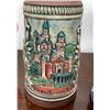 Image 9 : Prost Barware Treasure Trove - 3 Pewter Lid Steins, Ye Whisky of Ye Monks Jug, 2 Flasks, Bar Tools