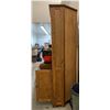 Image 2 : Tall Oak Corner Shelf Unit with Lower Cabinet Door, 72 x 30 x 24 Inches