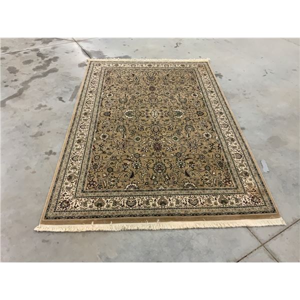 Royal Raj Collection Olefin Pile Area Rug, 160 x 235 cm (Approx. 5'3" x 8'), Beige Floral
