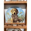 Image 3 : Field Puppies Collection - 4 Dog Collector Plates incl. 3 Knowles Lynn Kaatz with Oak Wall Rack
