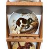 Image 4 : Field Puppies Collection - 4 Dog Collector Plates incl. 3 Knowles Lynn Kaatz with Oak Wall Rack