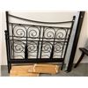 Image 1 : Metal Headboard and Footboard with Scroll Design, 54" Wide, With Slats and Side Rails