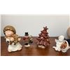 Image 10 : Christmas Lot with Blue-Eyed Santa Doll, Decorative Hockey Nutcracker, Santa and Snowman Candles