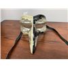 Image 2 : Venetian Masquerade Pair - Long Nose Zanni Mask and Blue and Gold Colombina with Music Motif