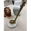 Image 6 : Golfer's Den Lot - 1 Brass Golf Club on Marble, 6 Golf Club Cocktail Picks with Cart, Clock and More