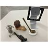 Image 7 : Golfer's Den Lot - 1 Brass Golf Club on Marble, 6 Golf Club Cocktail Picks with Cart, Clock and More