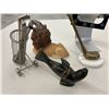 Image 8 : Golfer's Den Lot - 1 Brass Golf Club on Marble, 6 Golf Club Cocktail Picks with Cart, Clock and More