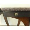 Image 5 : 3 Wood Tables with Faux Woven Leather Accents and Central Black Insets