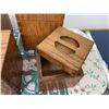 Image 3 : Matching Carved Wooden Storage Boxes with Ironing Board, Sleeve Board, and Black+Decker Iron