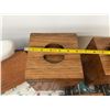 Image 5 : Matching Carved Wooden Storage Boxes with Ironing Board, Sleeve Board, and Black+Decker Iron