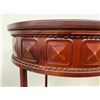 Image 2 : Elevate Your Greenery - 2 Round Metal and Wood Plant Stands, Mahogany-Tone Finish