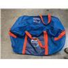 Image 3 : Edmonton Oilers Branded Hockey Equipment Bag with 4 Buckets of Pucks, Used Condition
