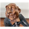 Image 2 : Table for Two - 2 Whimsical Waiter Statues with Bow Ties and Aprons, Black and Copper Finish