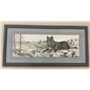 Image 1 : BJ Brown "His Domain" Double Signed Framed Print Featuring Wolf Landscape 31" x 15"