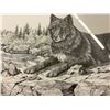 Image 3 : BJ Brown "His Domain" Double Signed Framed Print Featuring Wolf Landscape 31" x 15"