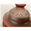 Image 12 : Wood Candle Holder with Bee Candle, Medalta Potteries Crock, and Carved Pottery Lantern
