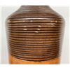 Image 4 : Wood Candle Holder with Bee Candle, Medalta Potteries Crock, and Carved Pottery Lantern
