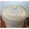 Image 8 : Wood Candle Holder with Bee Candle, Medalta Potteries Crock, and Carved Pottery Lantern