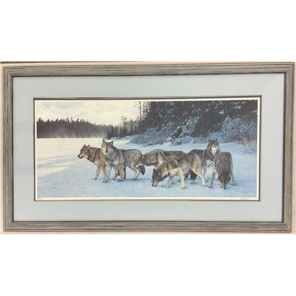 Canadian Wildlife Art - 1 Brent Townsend Signed Wolf Pack Lithograph