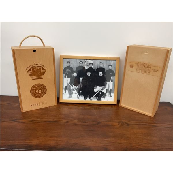 Klondike Stanley Cup Challengers - Dawson City Nuggets 1905 Photo, Gretzky No 99 Wine Box and More