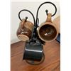 Image 6 : 2 Handmade Straw Brooms, Brass Bowl, Golf Key Holder, and 4 Mug Set