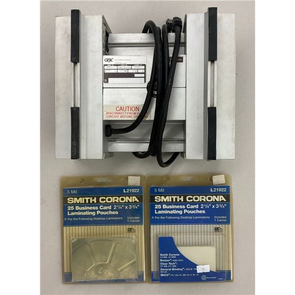 Working GBC 362-LM-1 Pouch Laminator Plus 2 Packs of Smith Corona Business Card Pouches, 50 Total