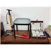 Image 1 : Cassette Tape Box with Lyrics, Coast Toys Metal Detector, Glass Table, Joe Blow Pump