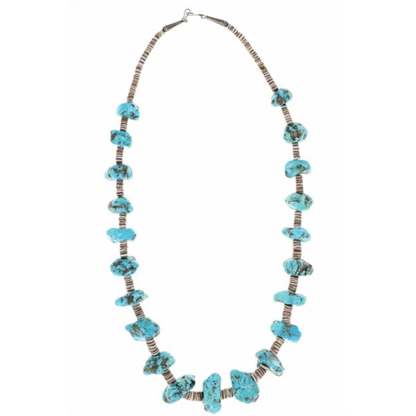 c. 1940-50's Navajo Pawn Turquoise Nugget Necklace