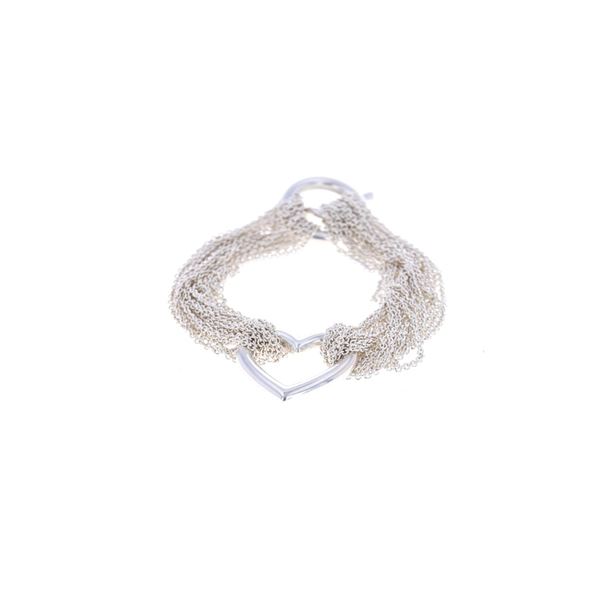 Tiffany & Co. Sterling Multistrand Heart Bracelet
