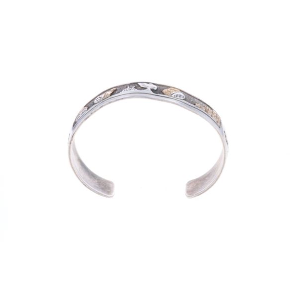 Navajo Sterling Silver 14k GF Storyteller Bracelet