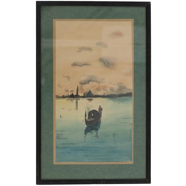 Ca. 1914 G. Bezold Travel Boom Venetian Canal