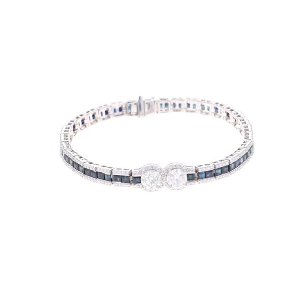 Stunning Designer VS1 Diamond & Sapphire Bracelet