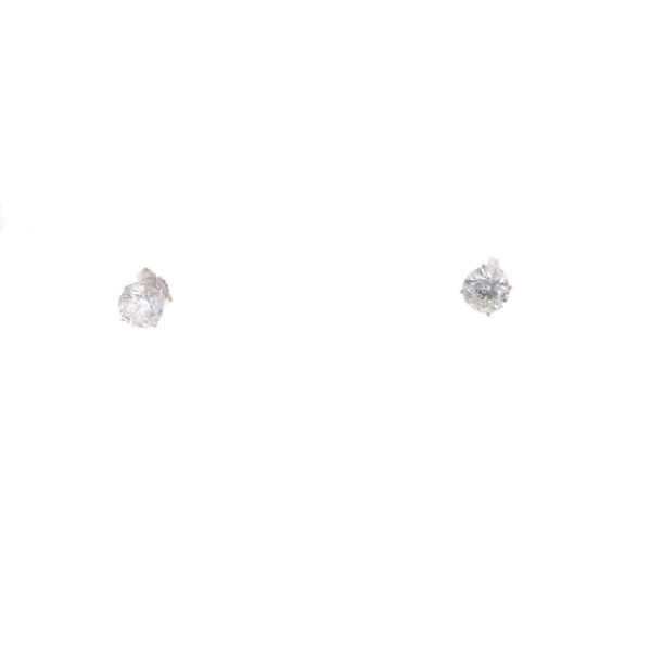 4.06 cts. Diamond Stud 14K Gold Earrings w/ Papers