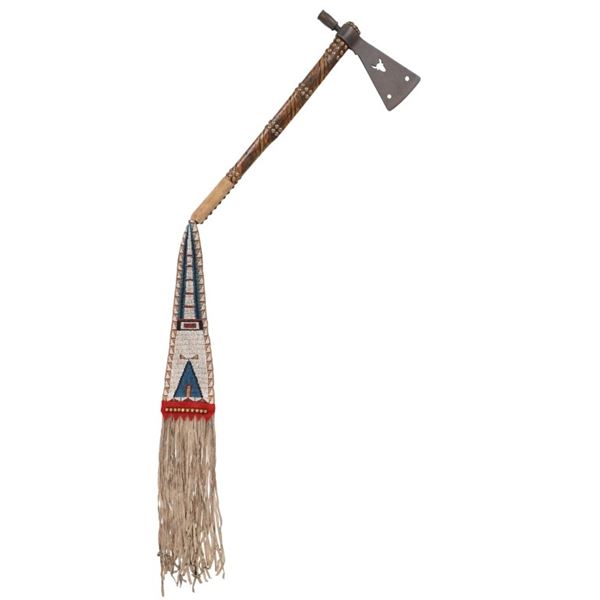 c.1880 Sioux Fine Ceremonial Pipe Tomahawk w/ Drop