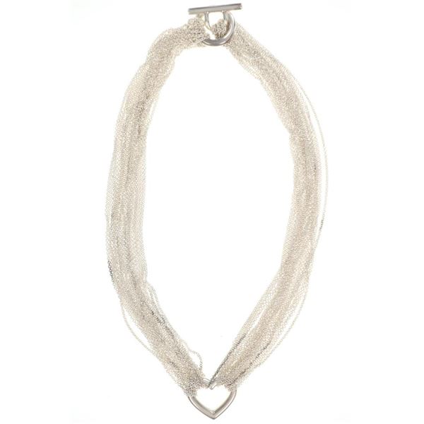 Tiffany & Co. Sterling Multistrand Heart Necklace