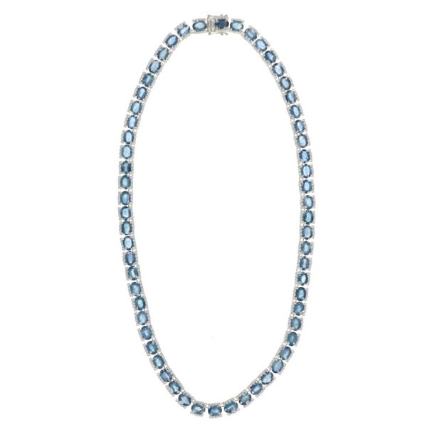 Designer Blue Sapphire & VS1 Diamond Necklace