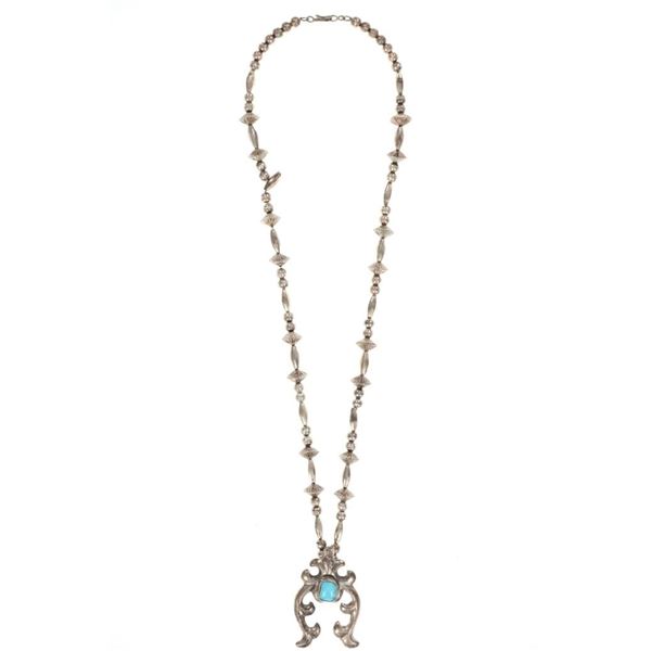 Navajo Sterling Silver Sandcast Naga Necklace
