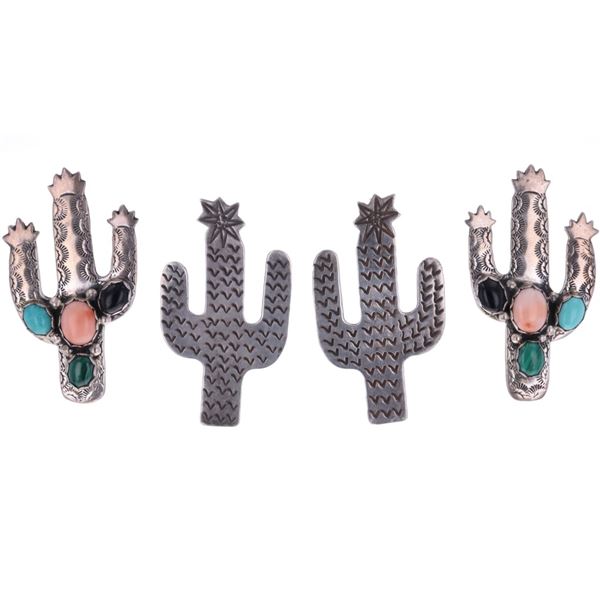 Southwestern Sterling Silver Cactus Earring Pair