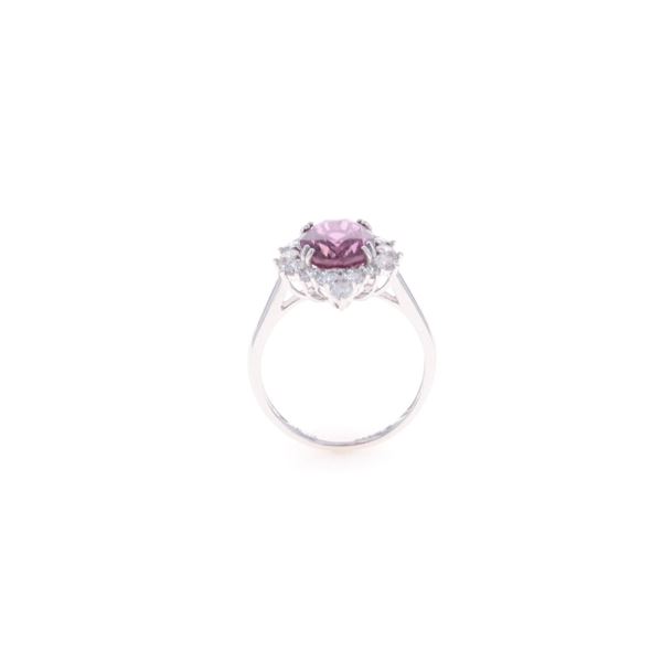 3.54ct Pink Sapphire VS2 Diamond Platinum Ring