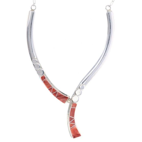 Navajo B Long Sterling Silver Spiny Oyster Jewelry