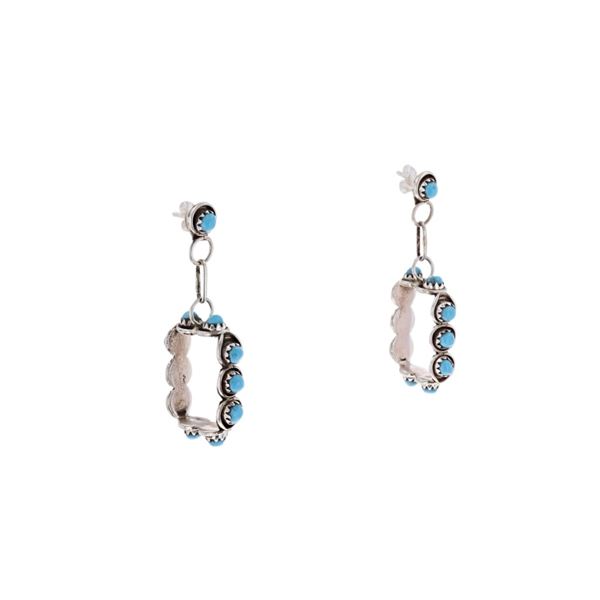 Vintage Pawn Navajo Petit Piont Turquoise Earrings