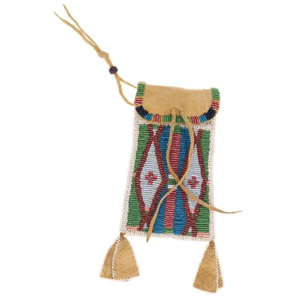 ca. 1900 Crow Apsaalooke Beaded Strike-A-Lite Bag