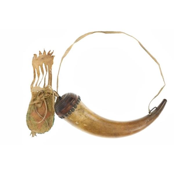 18th-19th C. Great Lakes Puzzle Bag & Powder Horn