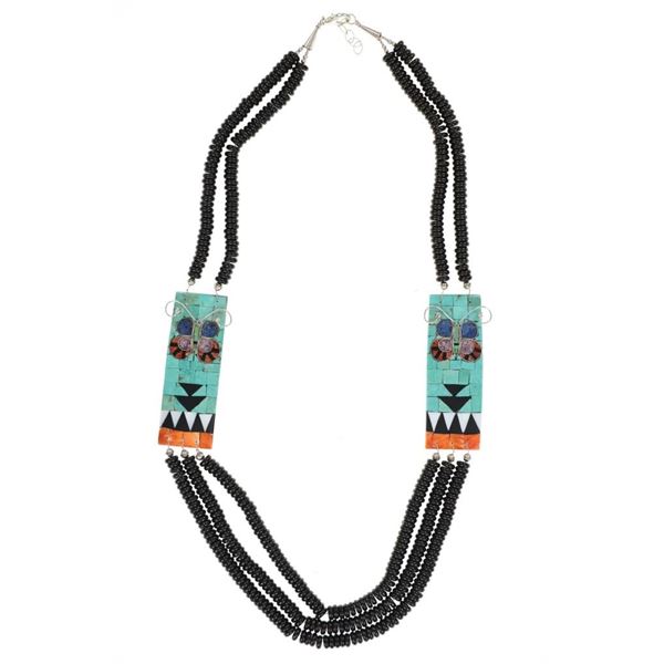 Santo Domingo Pueblo Rosetta Inlay Necklace