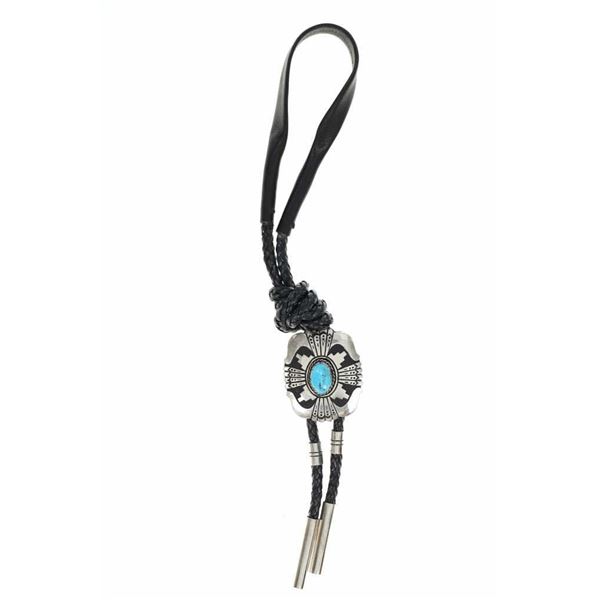 Navajo T & R Singer Sterling Silver Turquoise Bolo