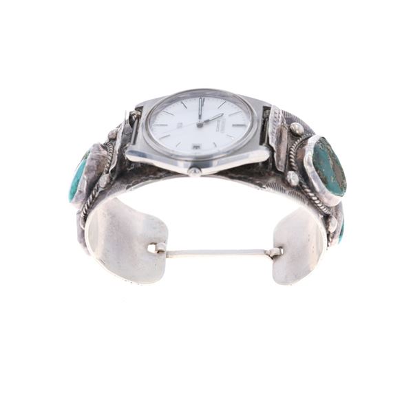 Navajo UNSTABLIZED Turquoise Sterling Watchband