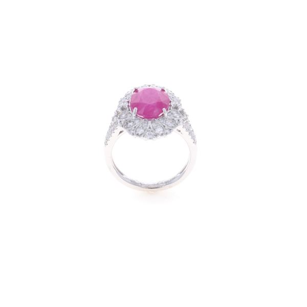 GIA Burmese Sapphire VS2 Diamond Platinum Ring